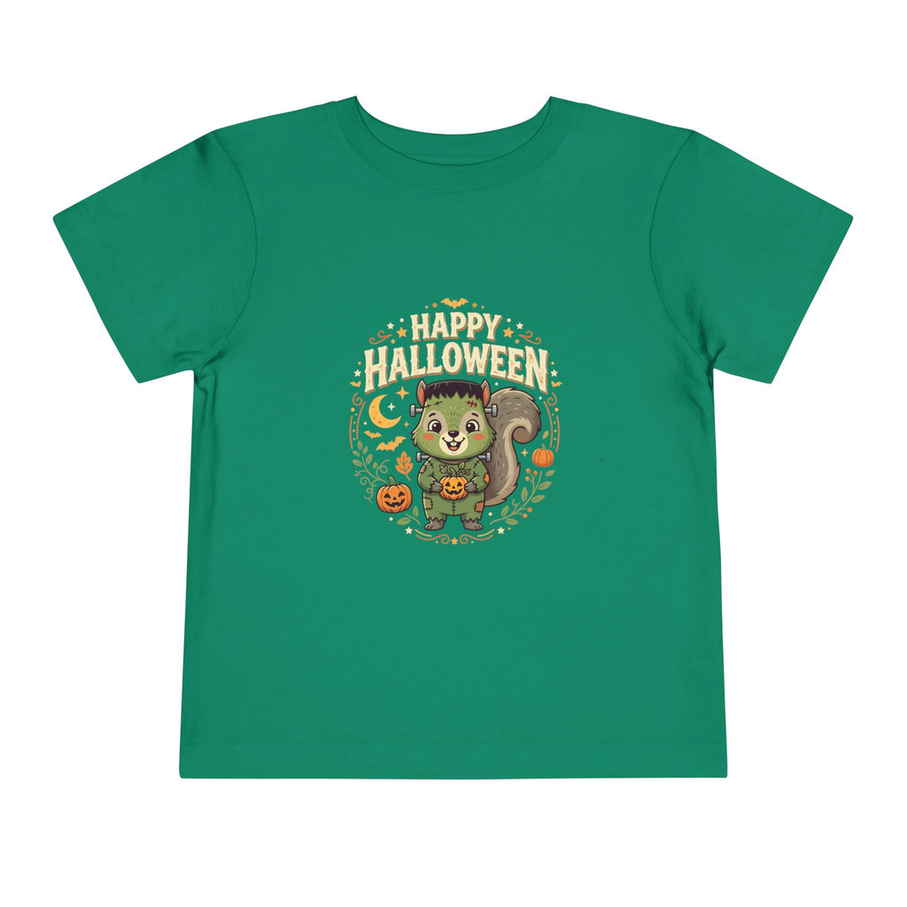 'Happy Halloween' Toddler Tee - Cute Frankenstein Squirrel Tee