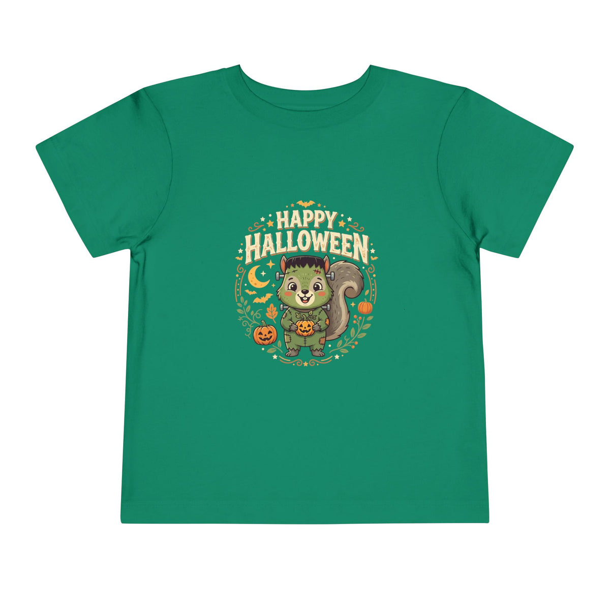 'Happy Halloween' Toddler Tee - Cute Frankenstein Squirrel Tee