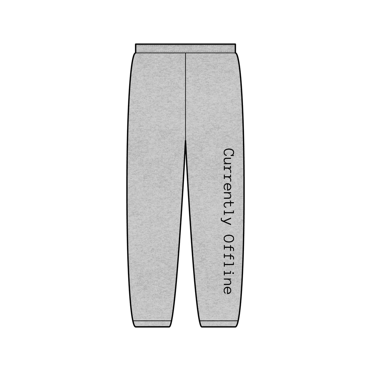 Sweatpants — "Currently Offline" Vertical Text Lounge Joggers