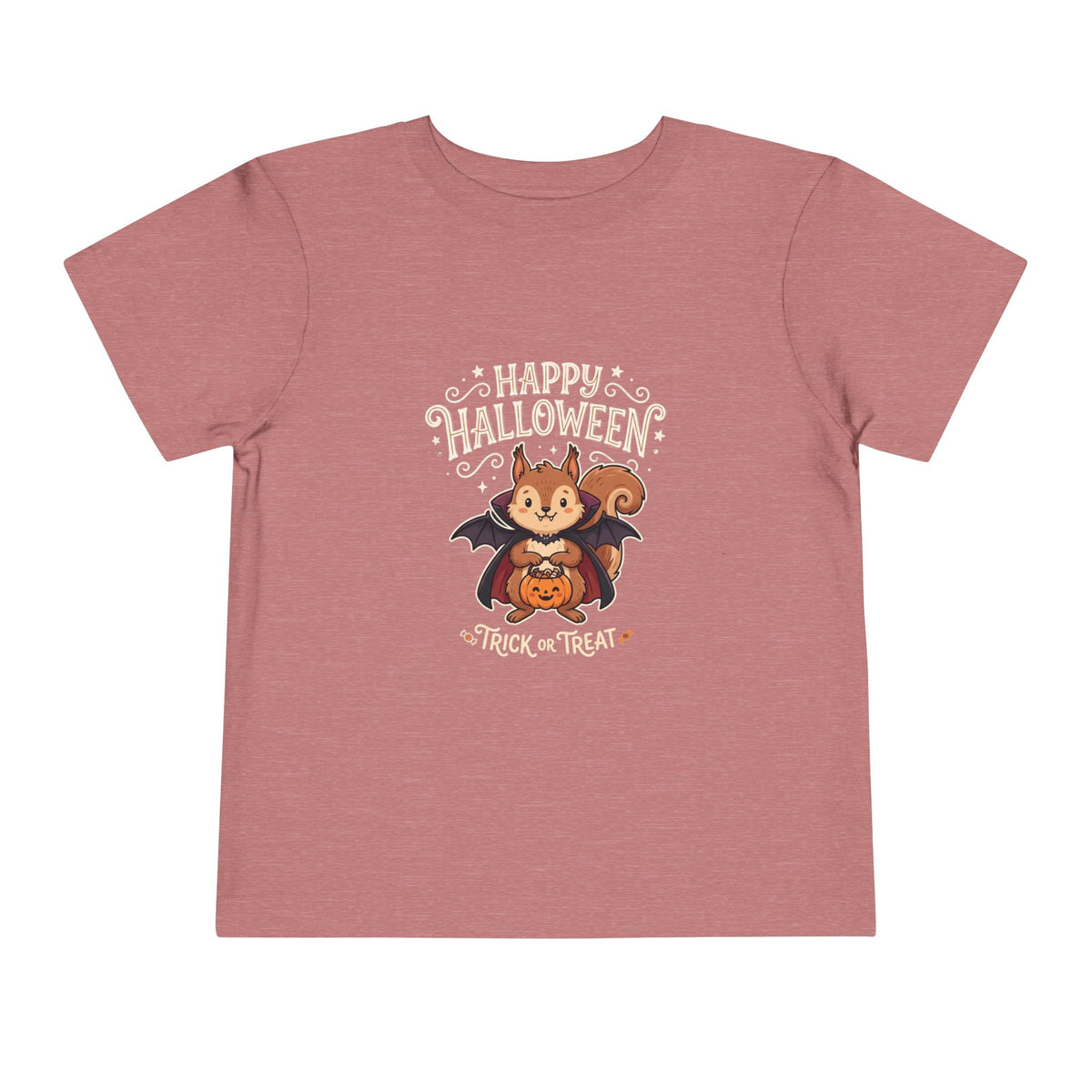 Toddler Halloween Tee – Cute Bat Squirrel ‘Happy Halloween Trick or Treat’