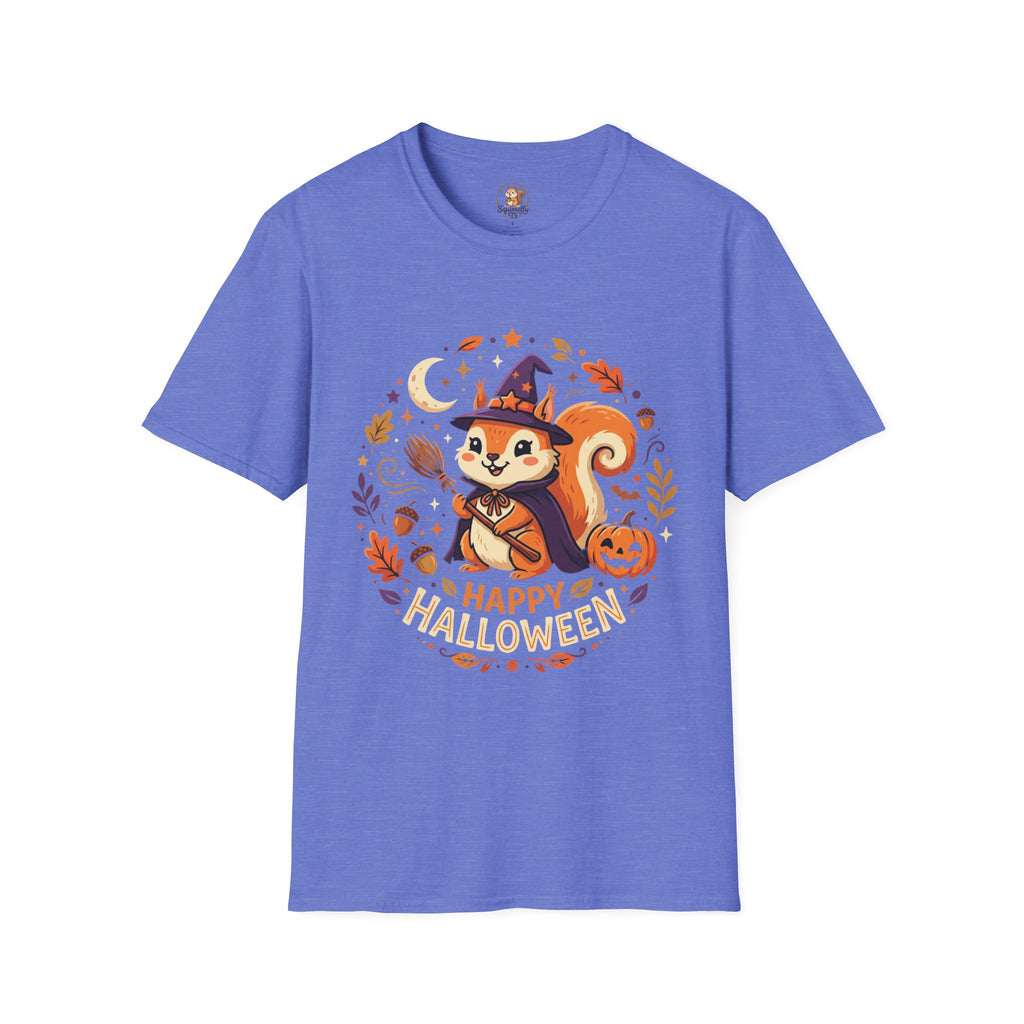 Happy Halloween Squirrel T-Shirt — Cute Witch Squirrel Pumpkin Fall Tee