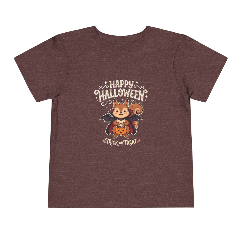 Toddler Halloween Tee – Cute Bat Squirrel ‘Happy Halloween Trick or Treat’