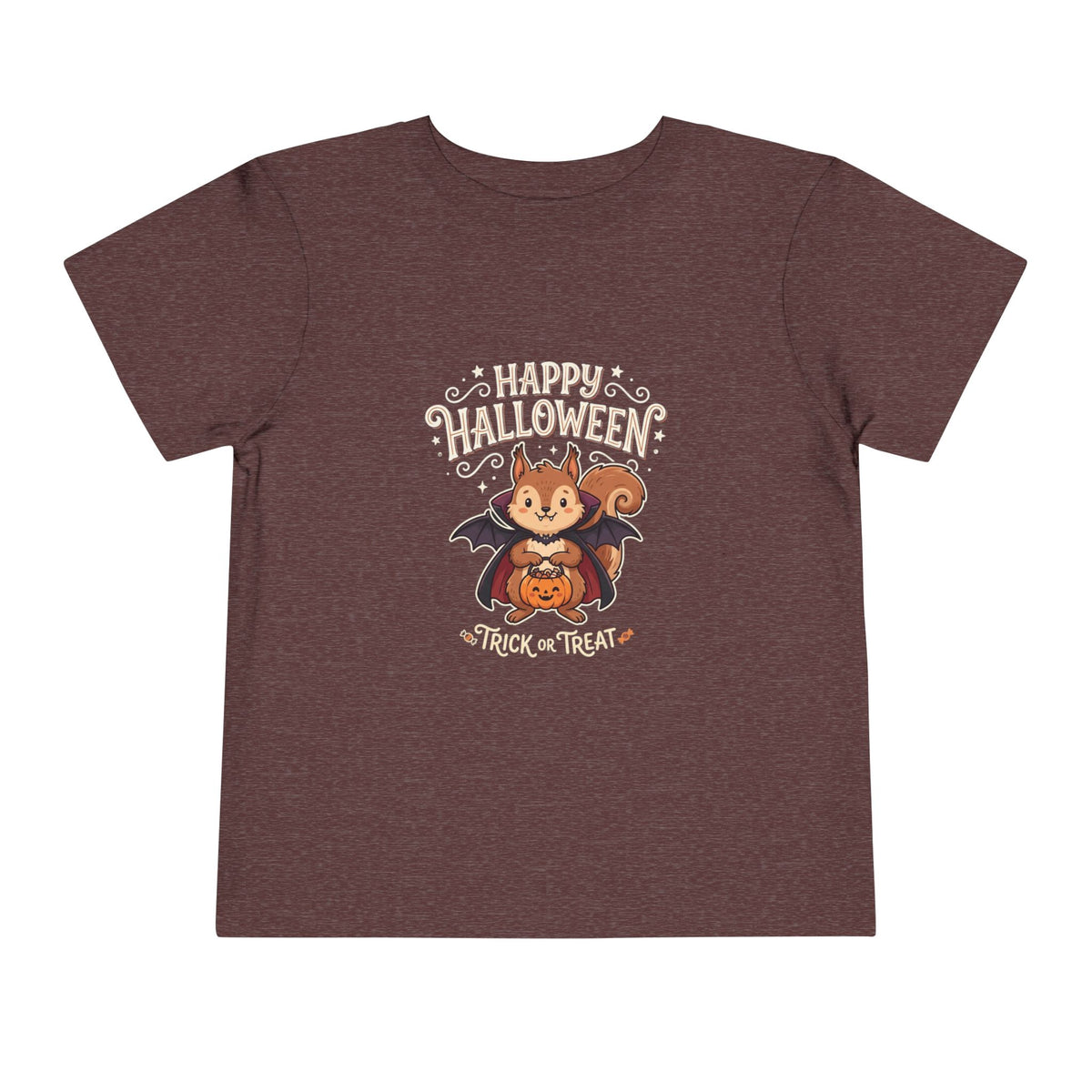 Toddler Halloween Tee – Cute Bat Squirrel ‘Happy Halloween Trick or Treat’