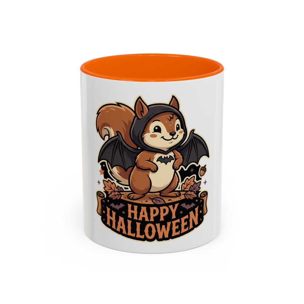"Happy Halloween" Bat Squirrel Coffee Mug — Cute Spooky Accent Mug (11/15oz)