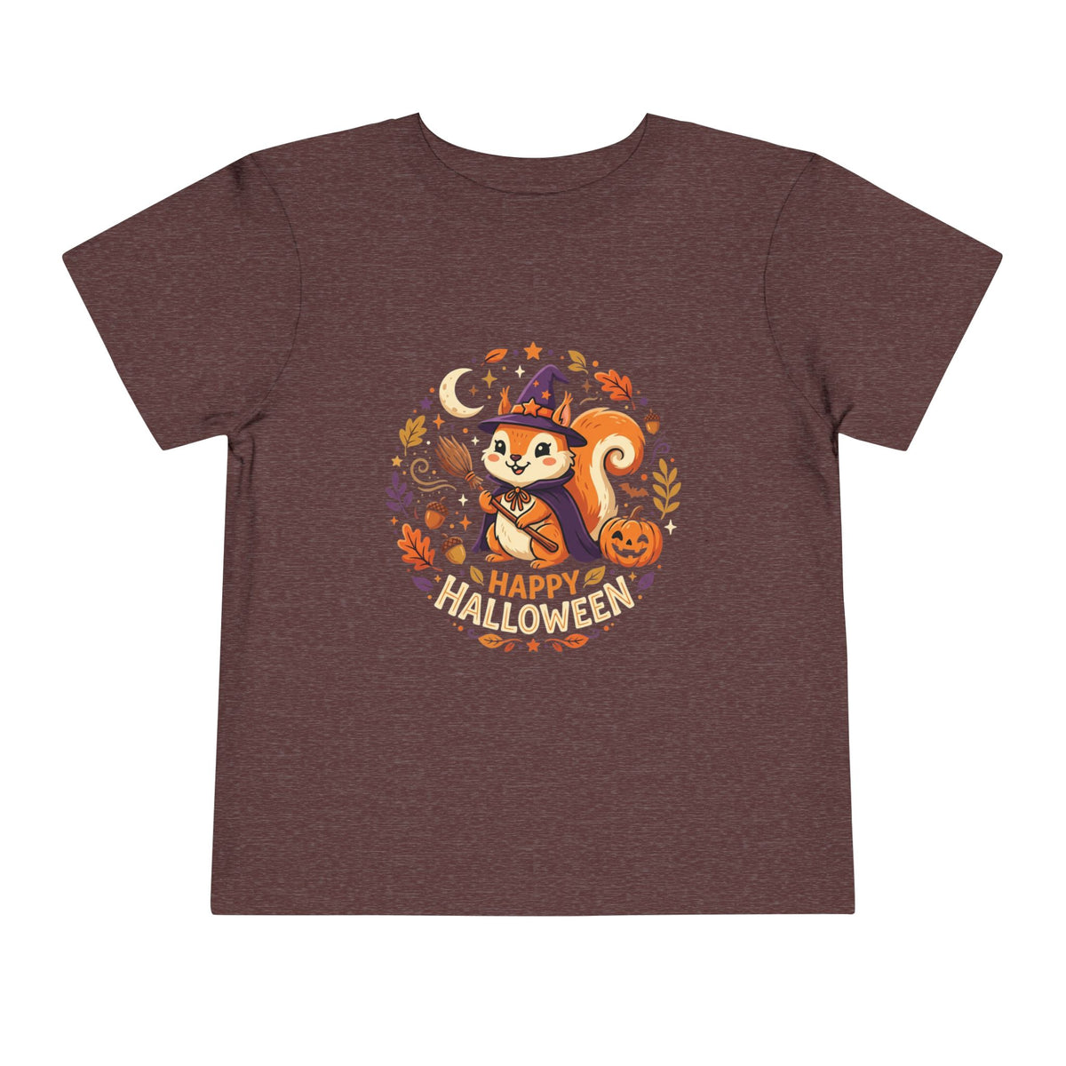 Toddler Halloween Tee — Cute Squirrel Witch "Happy Halloween" Kids Shirt