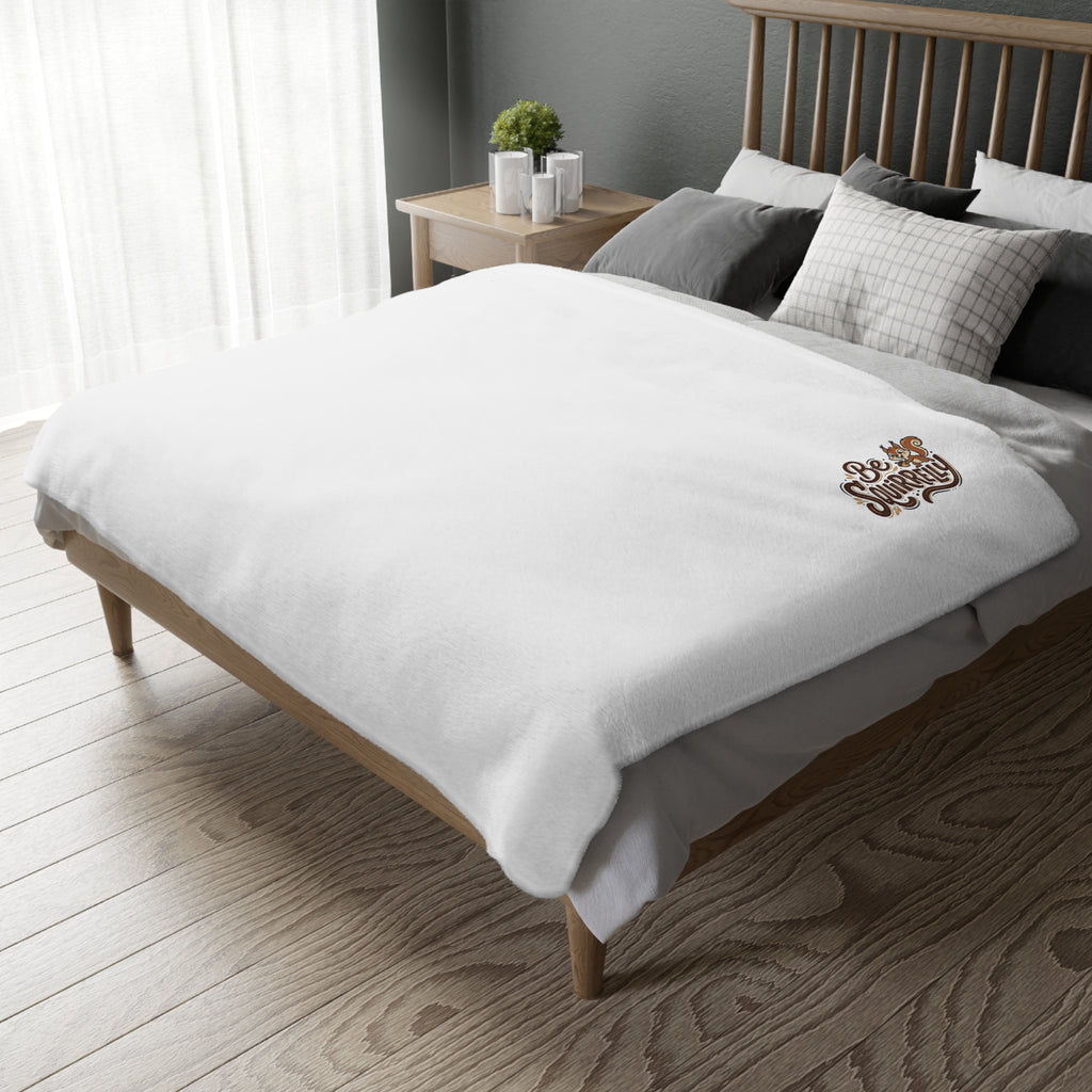 "Be Squirrelly" Velveteen Microfiber Blanket (Two-sided print)
