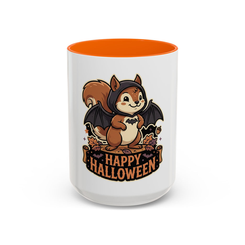 "Happy Halloween" Bat Squirrel Coffee Mug — Cute Spooky Accent Mug (11/15oz)