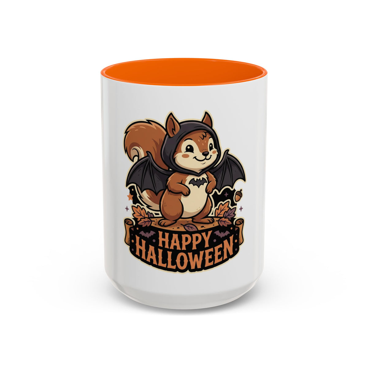 "Happy Halloween" Bat Squirrel Coffee Mug — Cute Spooky Accent Mug (11/15oz)