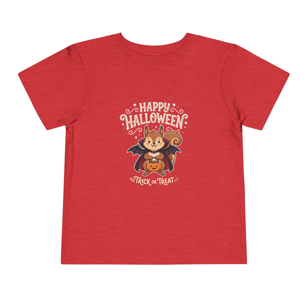 Toddler Halloween Tee – Cute Bat Squirrel ‘Happy Halloween Trick or Treat’