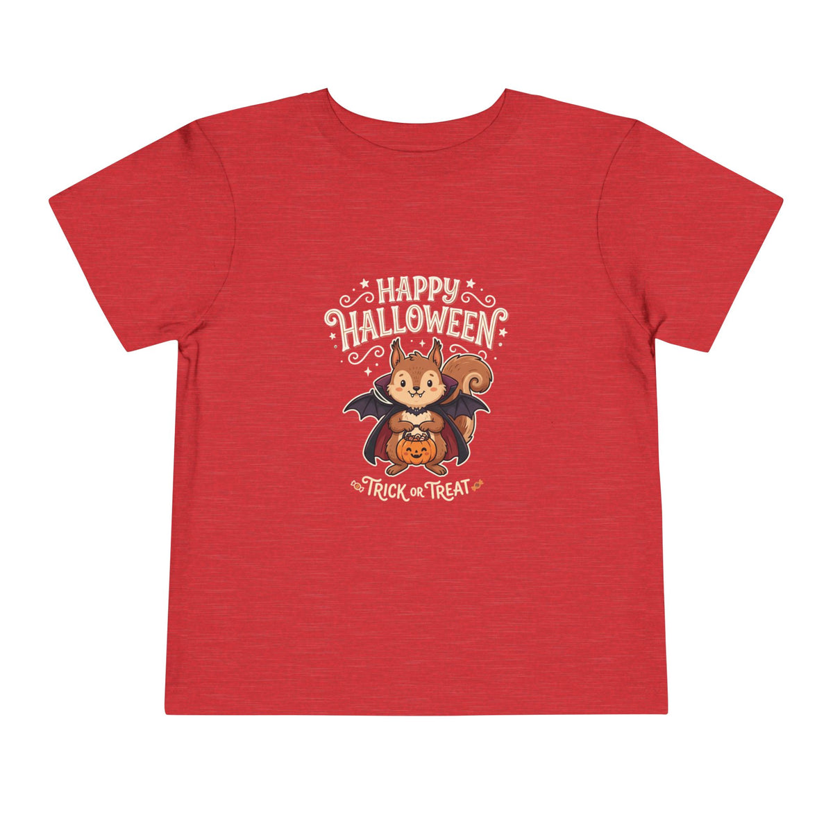 Toddler Halloween Tee – Cute Bat Squirrel ‘Happy Halloween Trick or Treat’