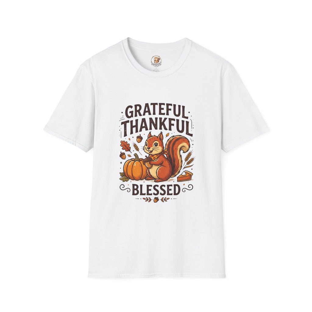 "Thankful Grateful Blessed" Squirrel Unisex T-Shirt
