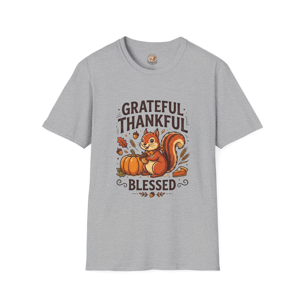"Thankful Grateful Blessed" Squirrel Unisex T-Shirt