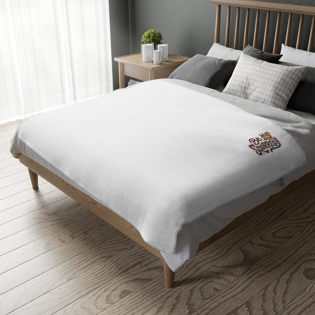 "Be Squirrelly" Velveteen Microfiber Blanket (Two-sided print)
