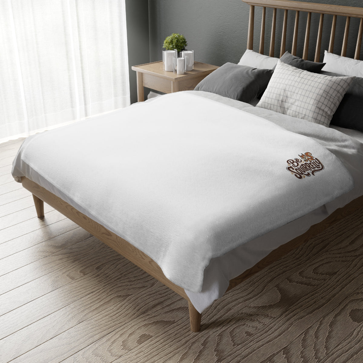 "Be Squirrelly" Velveteen Microfiber Blanket (Two-sided print)