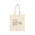 "Car Warranty" Canvas Tote Bag