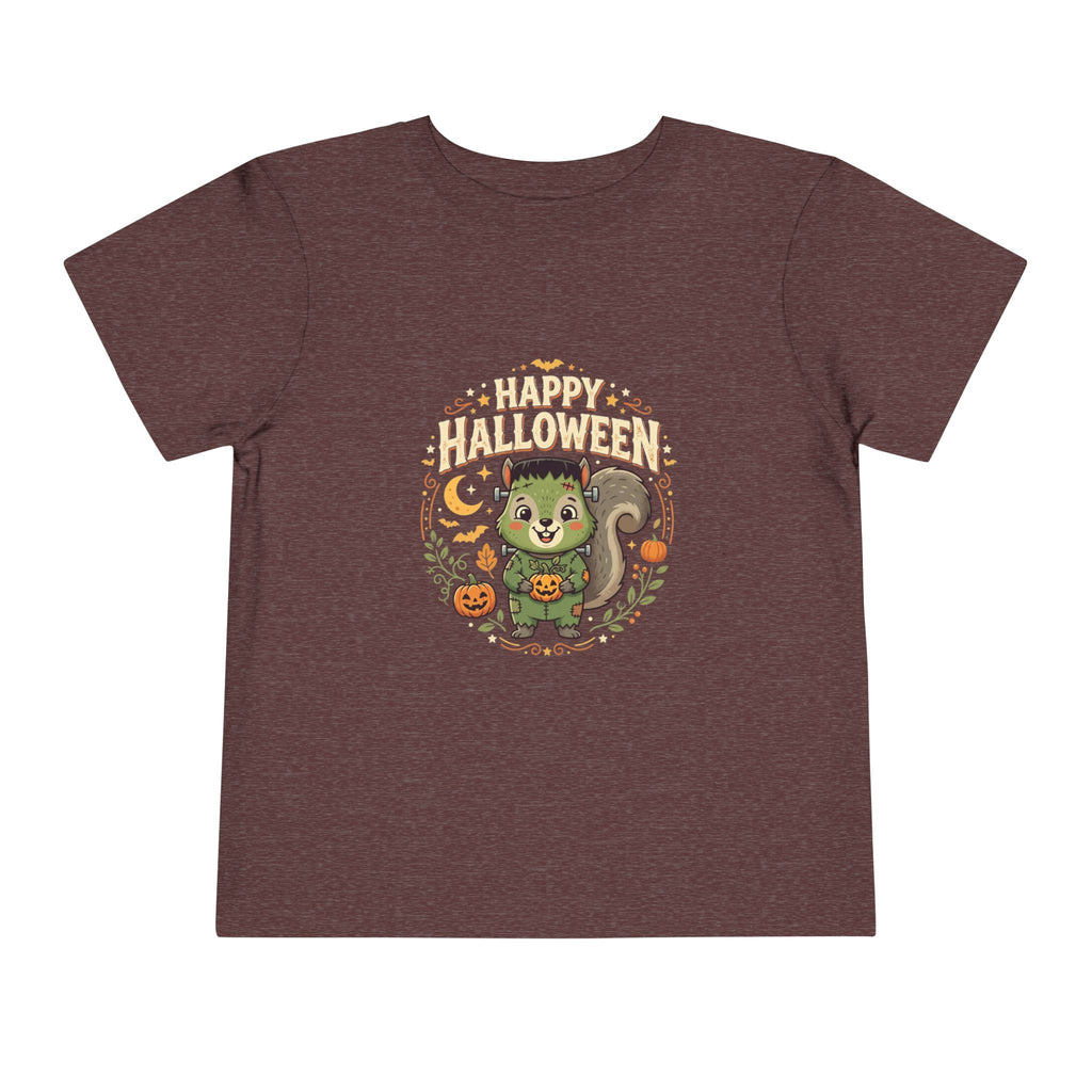 'Happy Halloween' Toddler Tee - Cute Frankenstein Squirrel Tee