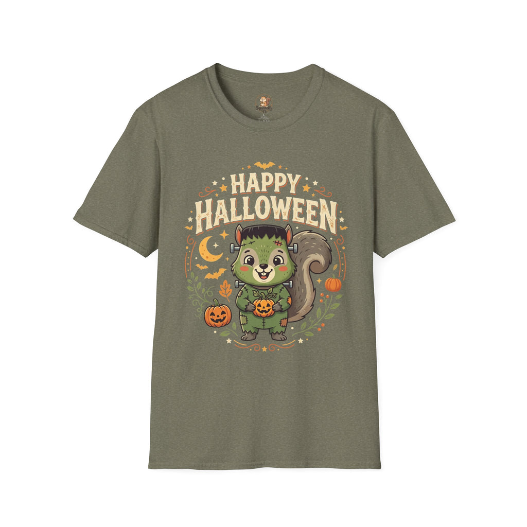 Happy Halloween Squirrel T-Shirt — Cute Frankenstein Squirrel Tee