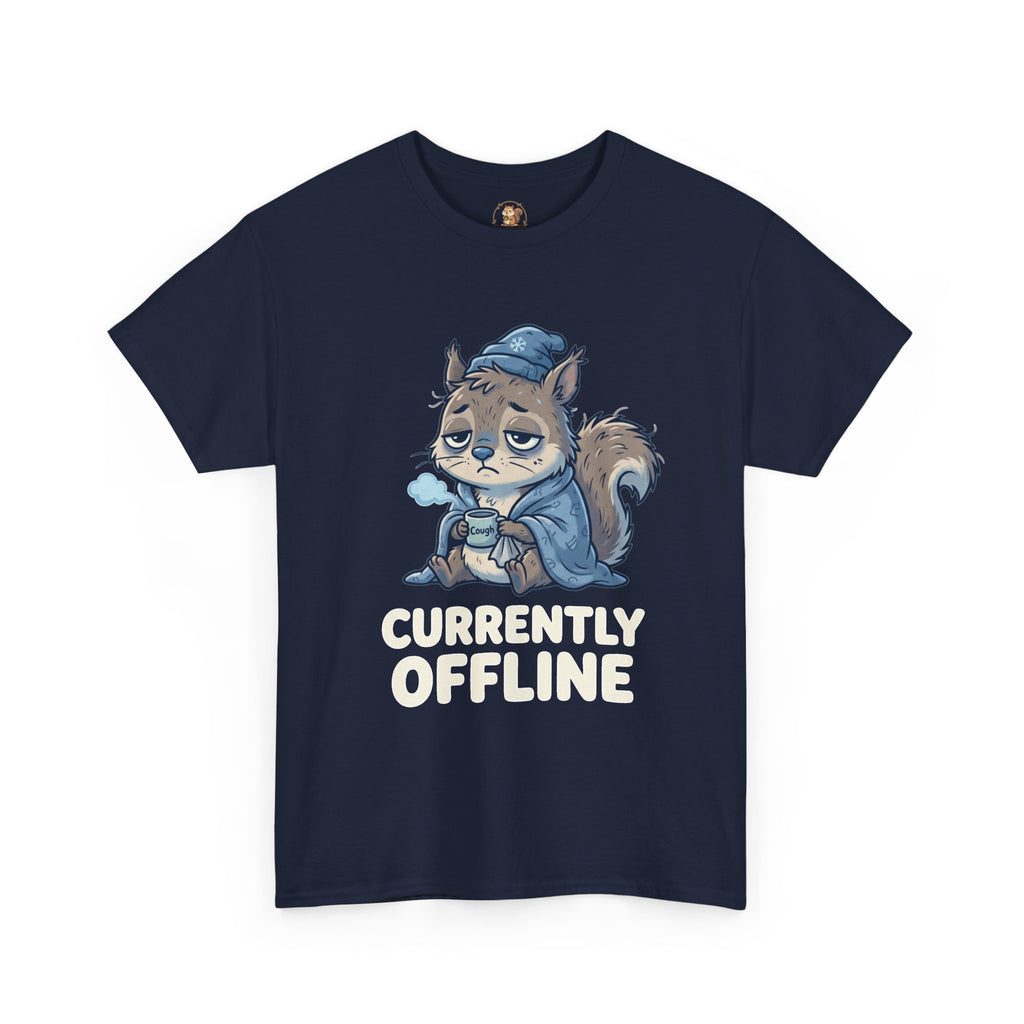 Currently Offline Tee — Sleepy Under the Weather Squirrel Graphic T-Shirt