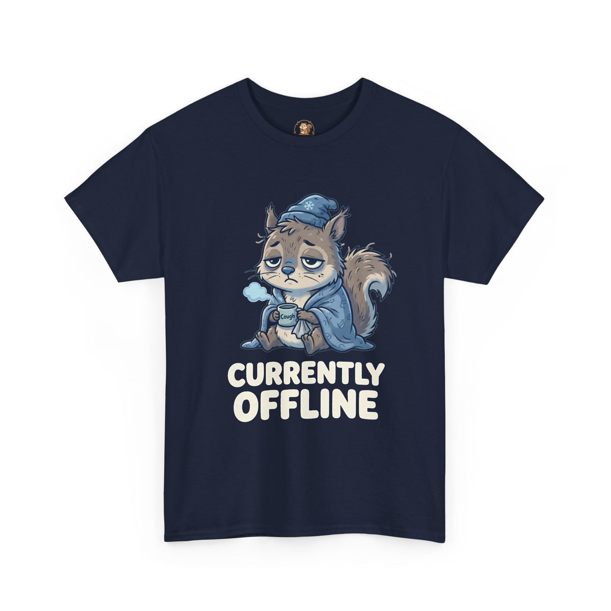 Currently Offline Tee — Sleepy Under the Weather Squirrel Graphic T-Shirt