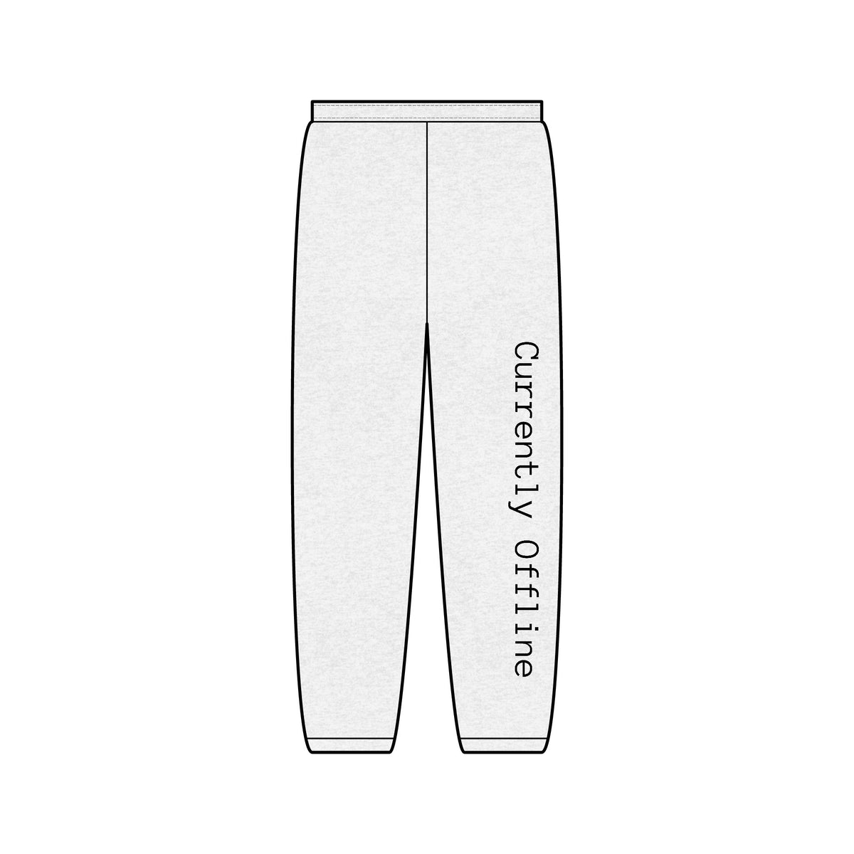 Sweatpants — "Currently Offline" Vertical Text Lounge Joggers