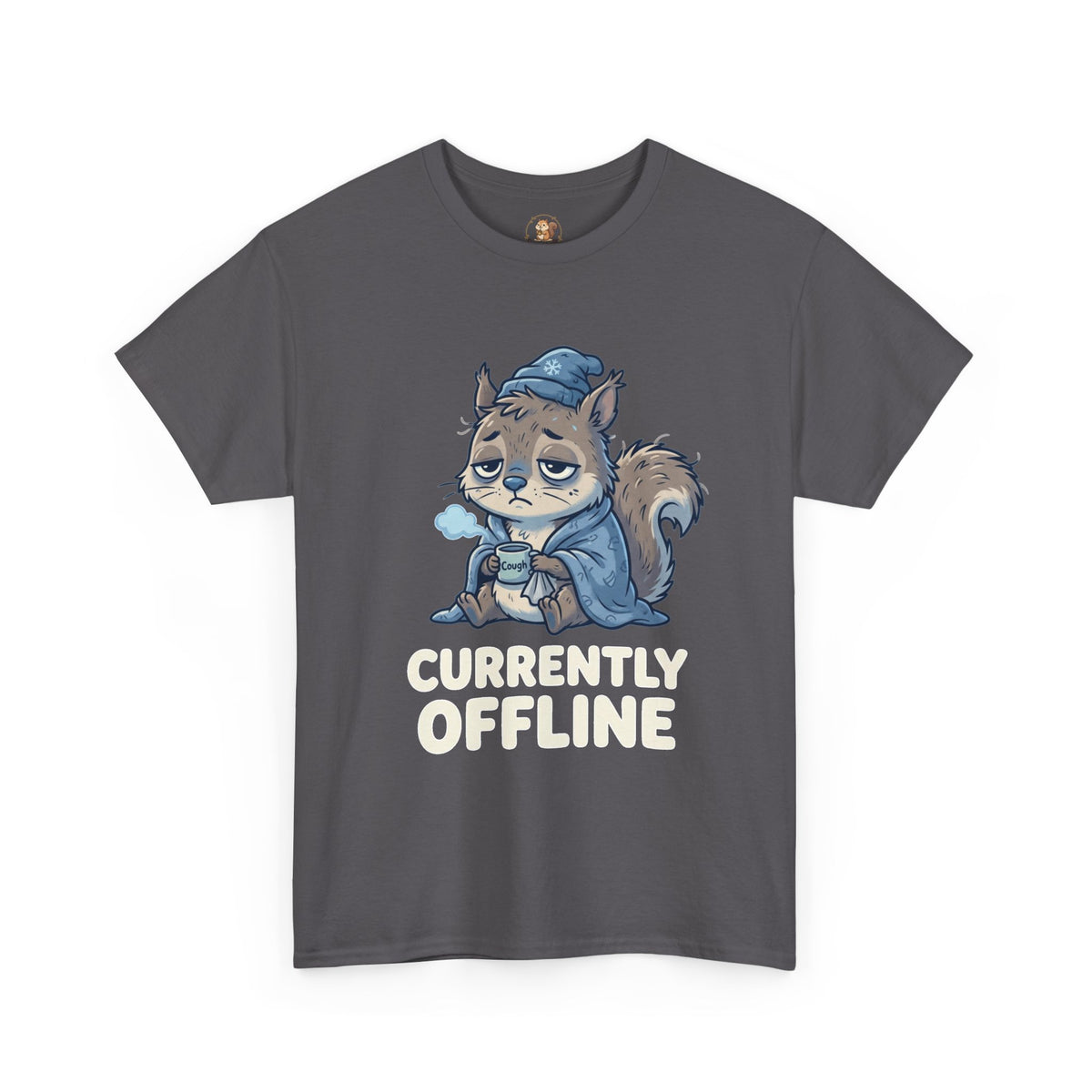 Currently Offline Tee — Sleepy Under the Weather Squirrel Graphic T-Shirt