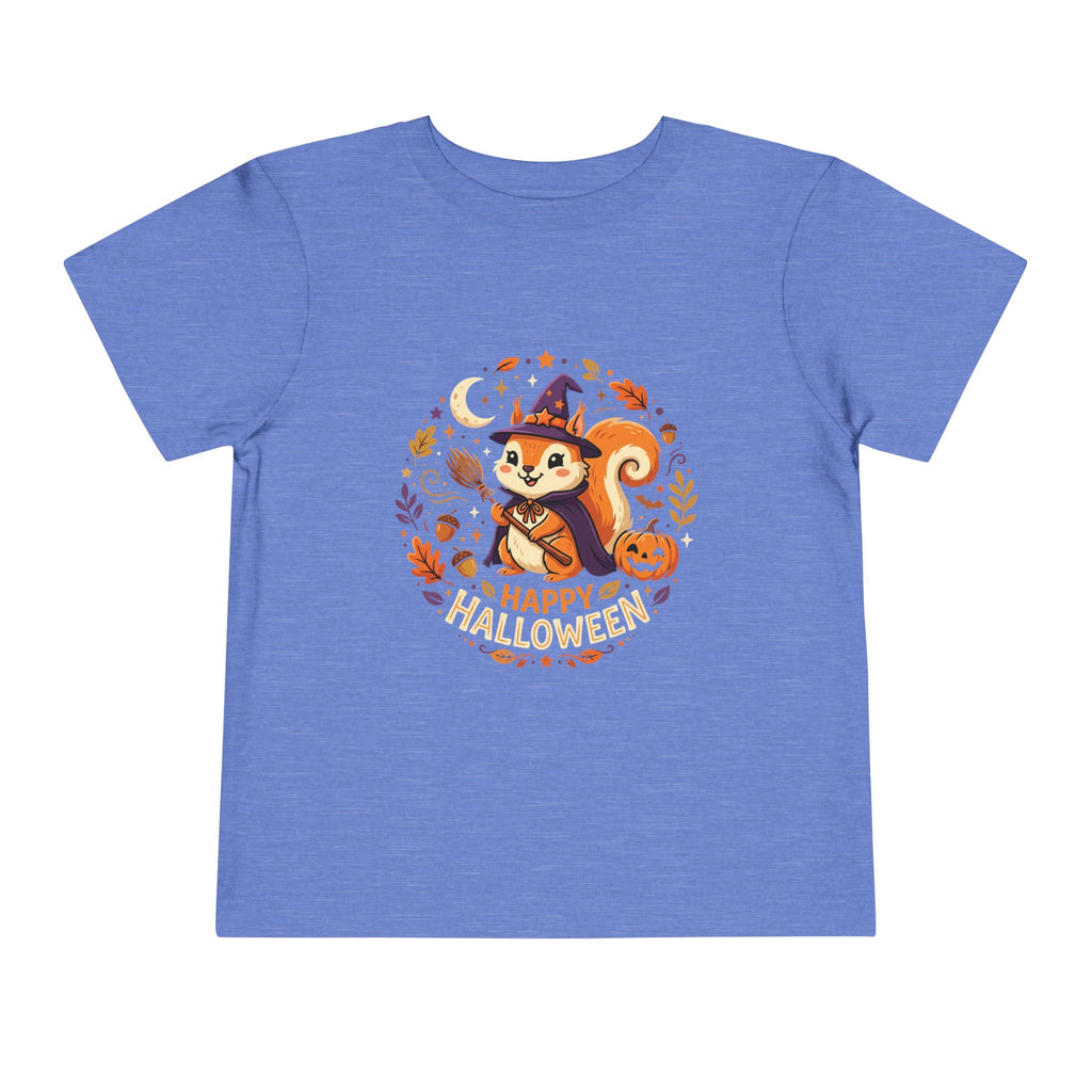 Toddler Halloween Tee — Cute Squirrel Witch "Happy Halloween" Kids Shirt