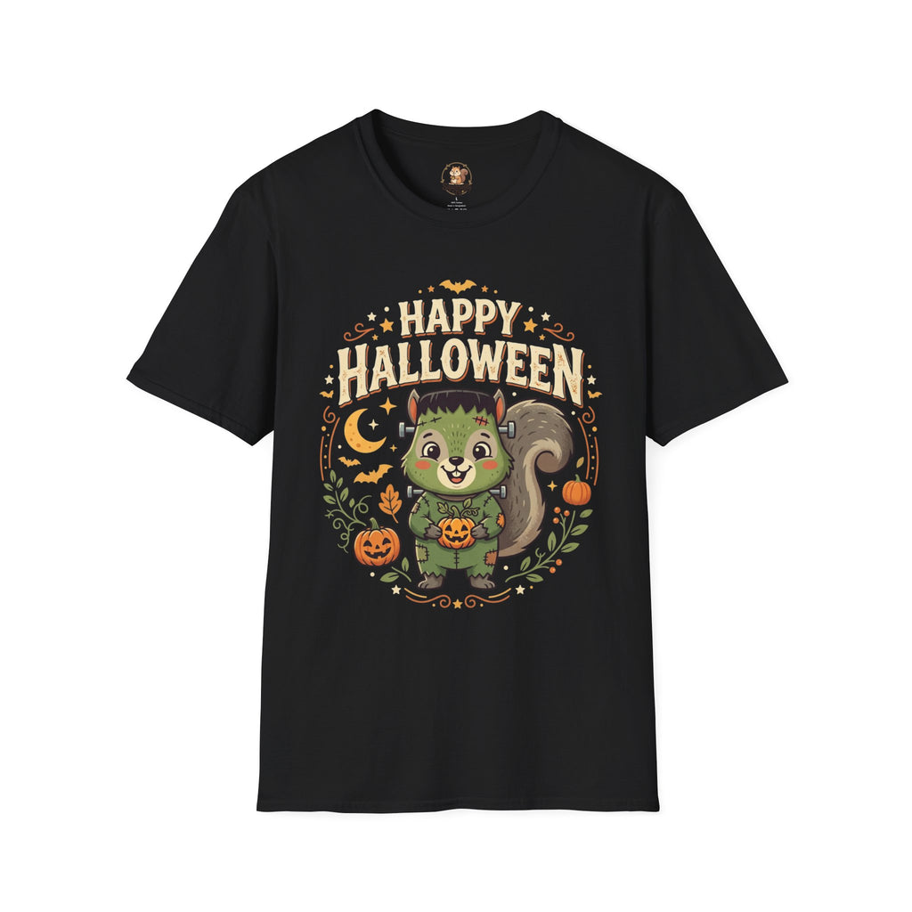 Happy Halloween Squirrel T-Shirt — Cute Frankenstein Squirrel Tee