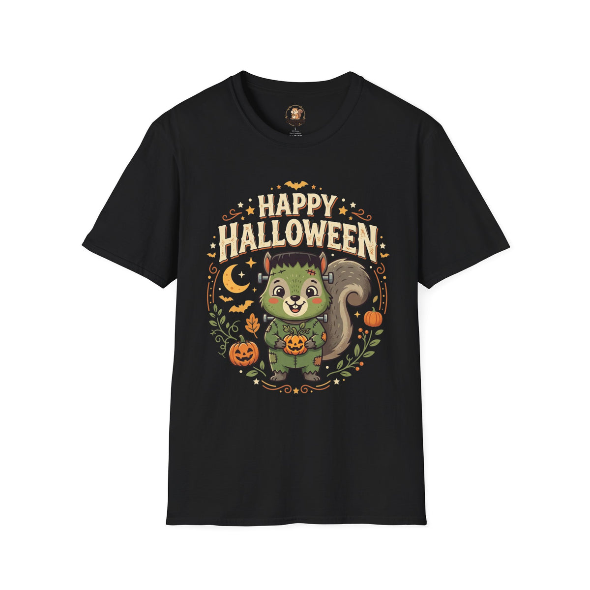 Happy Halloween Squirrel T-Shirt — Cute Frankenstein Squirrel Tee