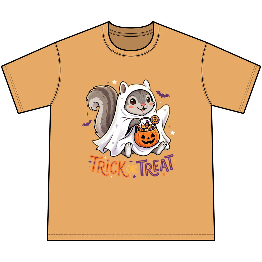 Halloween “Trick or Treat” Ghost Squirrel T-Shirt — "Trick or Treat" Cute Costume Tee
