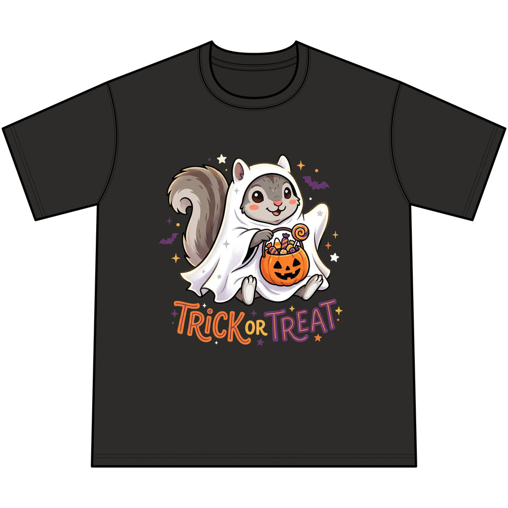 Halloween “Trick or Treat” Ghost Squirrel T-Shirt — "Trick or Treat" Cute Costume Tee