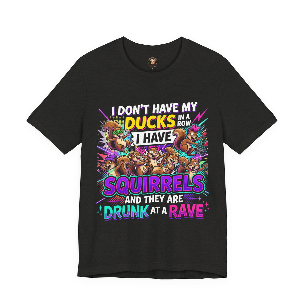 “Squirrels at a Rave” Unisex Jersey Short Sleeve Tee