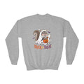 Halloween “Trick or Treat” Youth Crewneck Sweatshirt – Cute Ghost Squirrel "Trick or Treat"