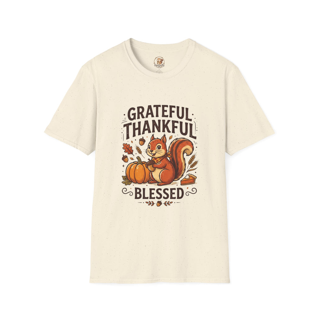 "Thankful Grateful Blessed" Squirrel Unisex T-Shirt