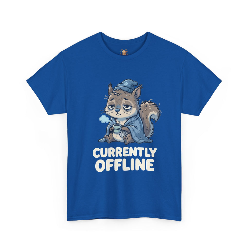 Currently Offline Tee — Sleepy Under the Weather Squirrel Graphic T-Shirt