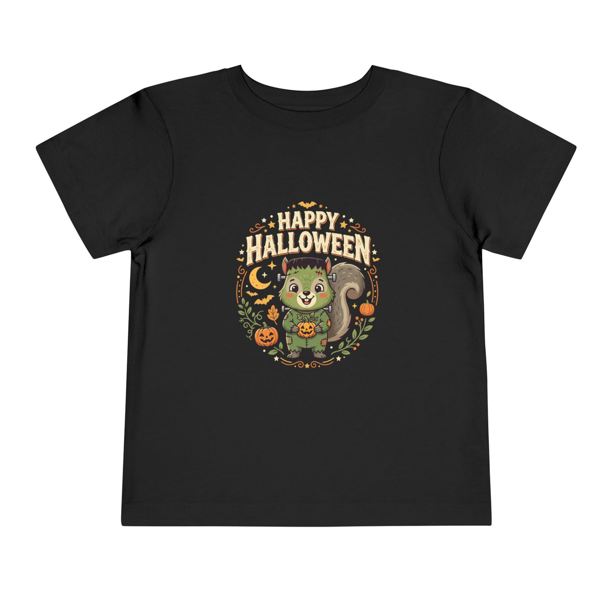 'Happy Halloween' Toddler Tee - Cute Frankenstein Squirrel Tee