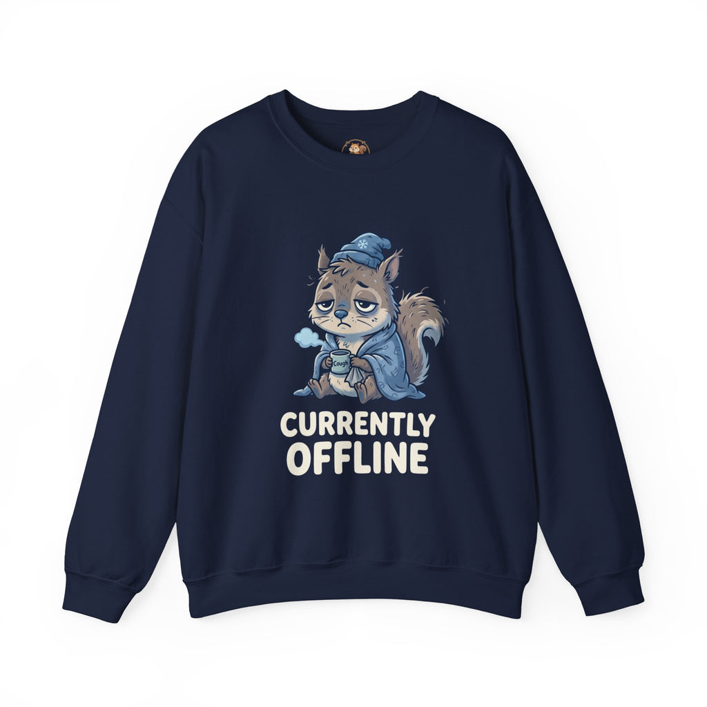 Currently Offline Sweatshirt — Cozy Squirrel Graphic Crewneck