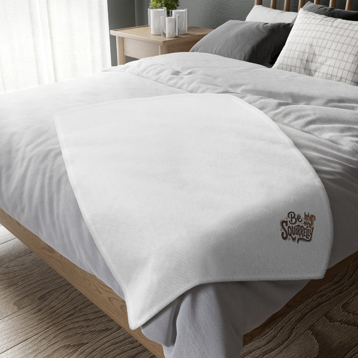 "Be Squirrelly" Velveteen Microfiber Blanket (Two-sided print)
