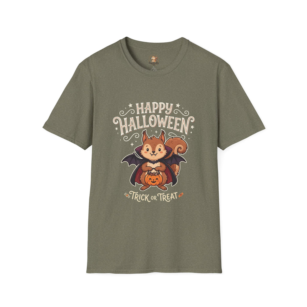 Happy Halloween Squirrel T-Shirt — Cute Vampire Bat Costume Tee