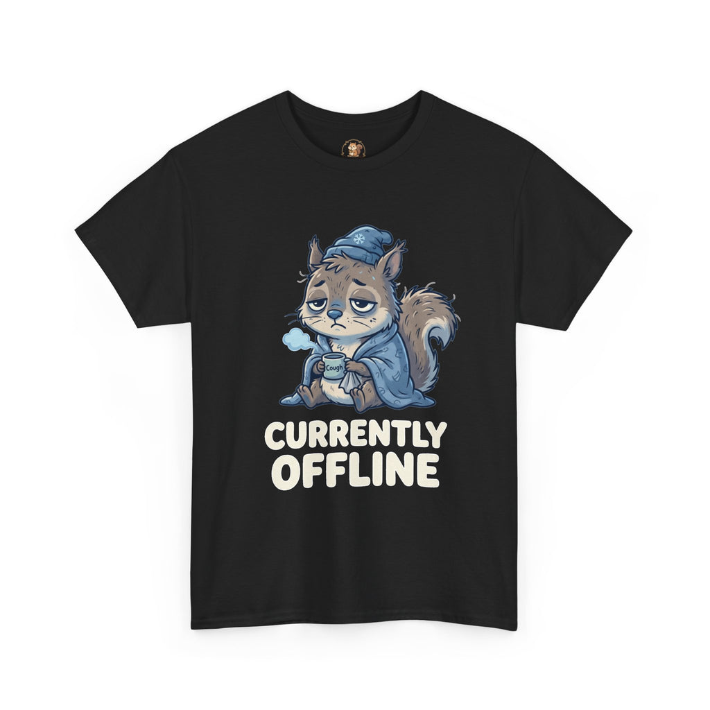 Currently Offline Tee — Sleepy Under the Weather Squirrel Graphic T-Shirt