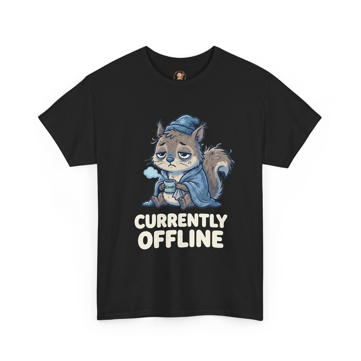 Currently Offline Tee — Sleepy Under the Weather Squirrel Graphic T-Shirt