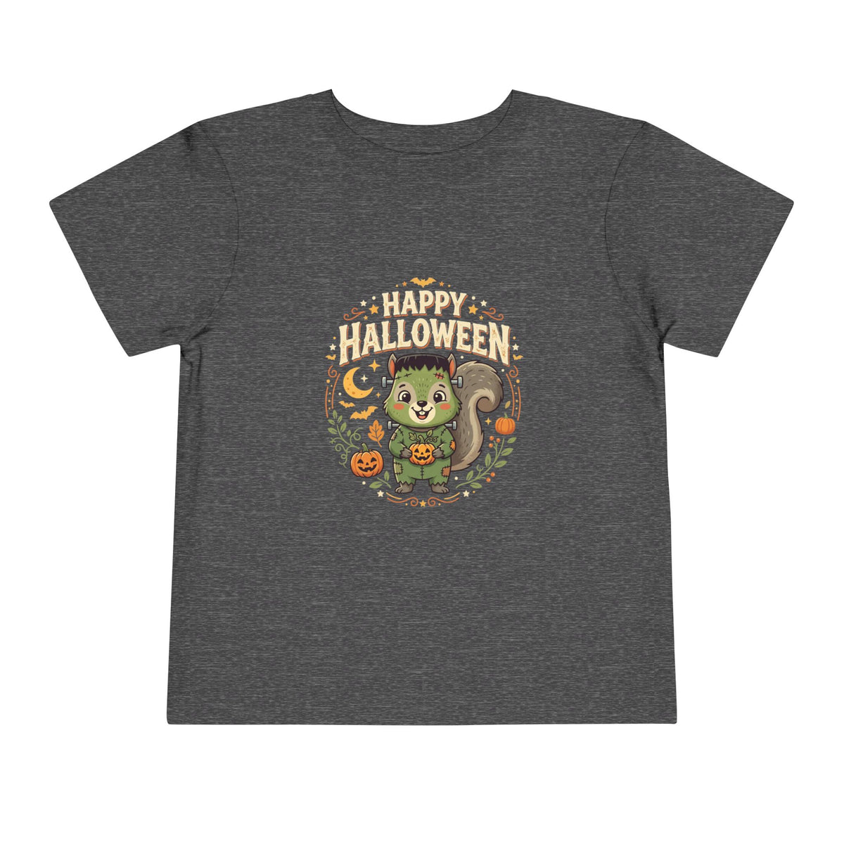 'Happy Halloween' Toddler Tee - Cute Frankenstein Squirrel Tee