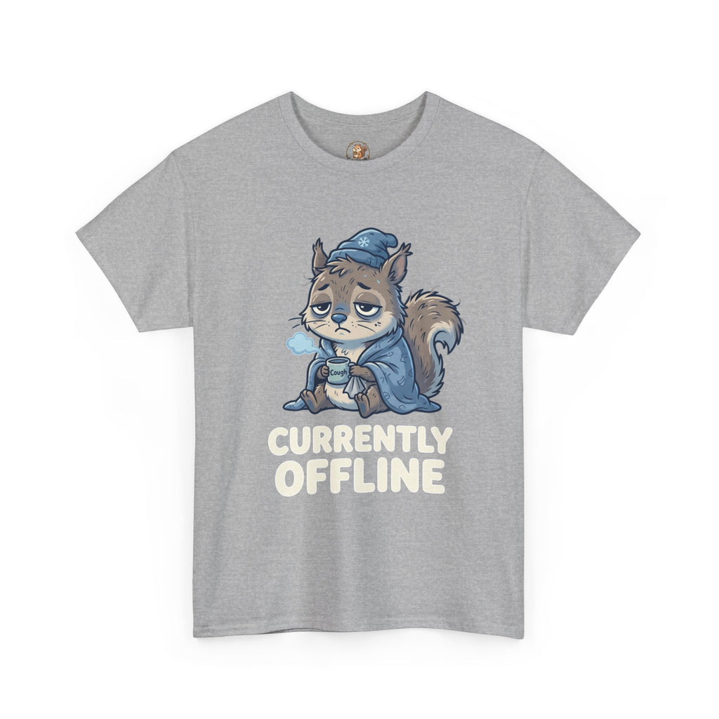 Currently Offline Tee — Sleepy Under the Weather Squirrel Graphic T-Shirt