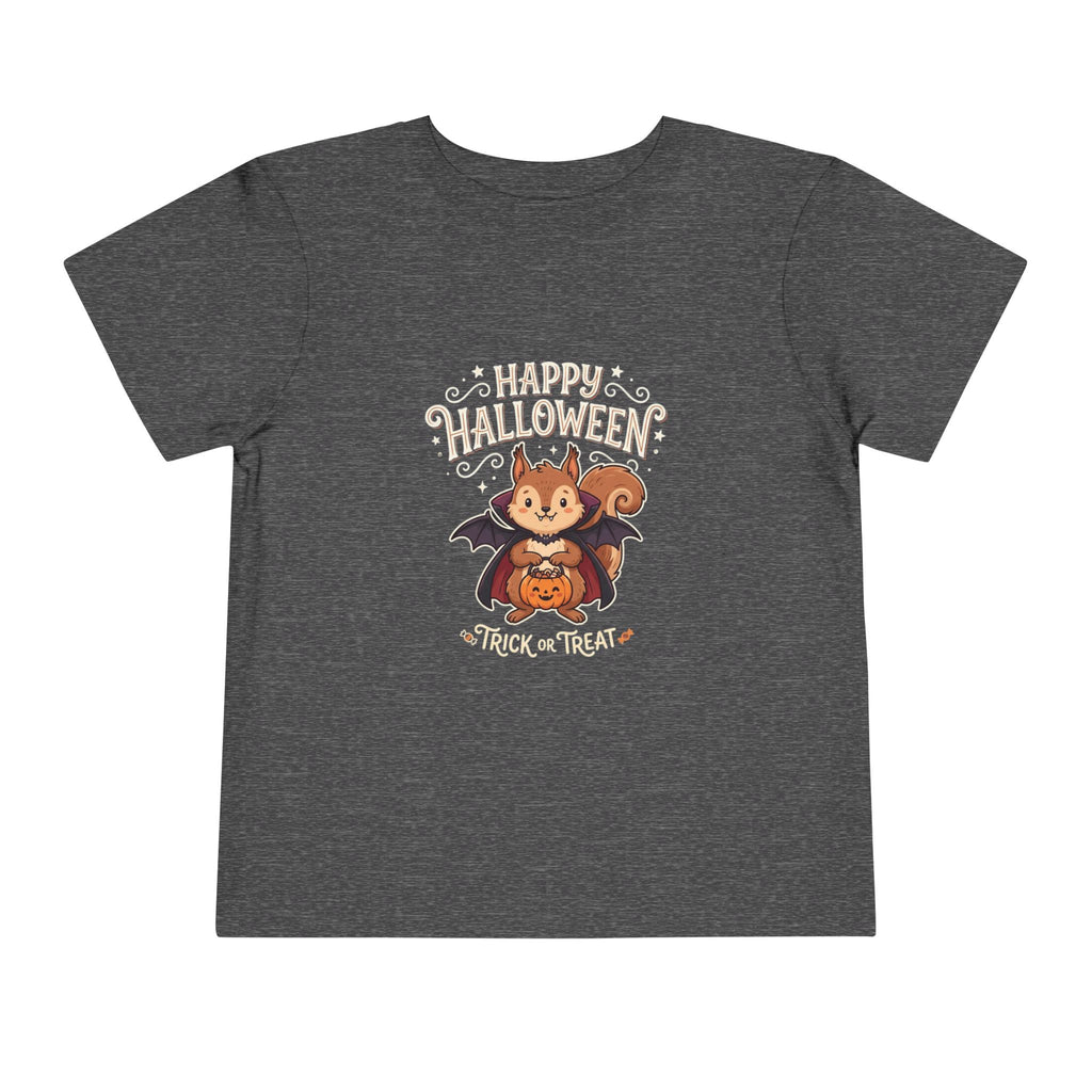 Toddler Halloween Tee – Cute Bat Squirrel ‘Happy Halloween Trick or Treat’