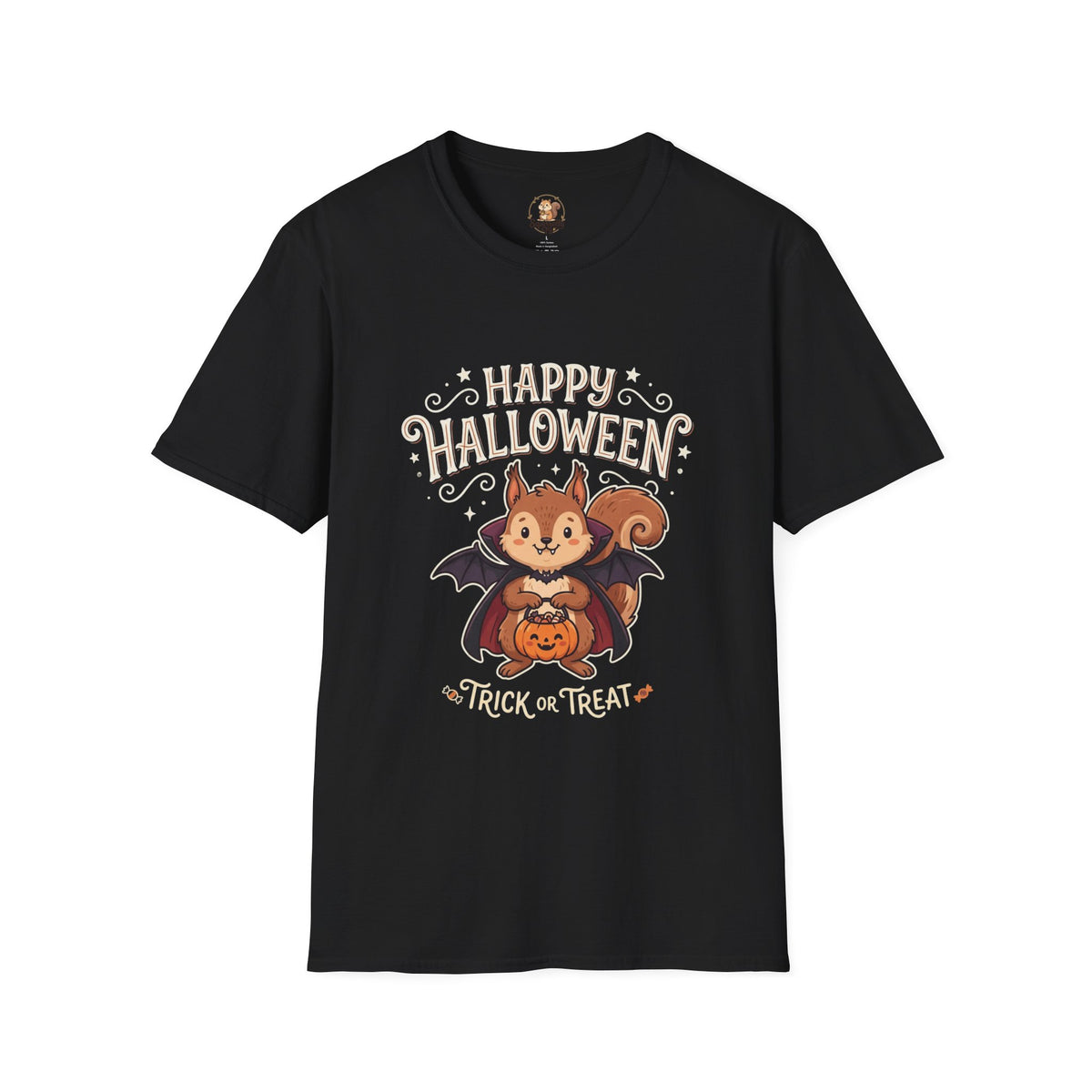 Happy Halloween Squirrel T-Shirt — Cute Vampire Bat Costume Tee